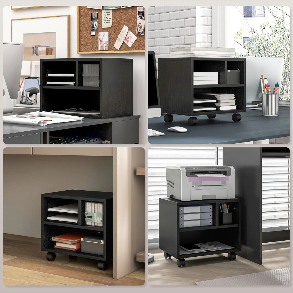 Scrivania con cassettiera ¨C zephmum ¨C nero 40x30x36 cm