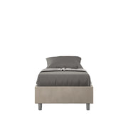 Letto 1 Piazza e Mezzo Sommier 120x200 cm con Rete e Contenitore Azelia Sabbia