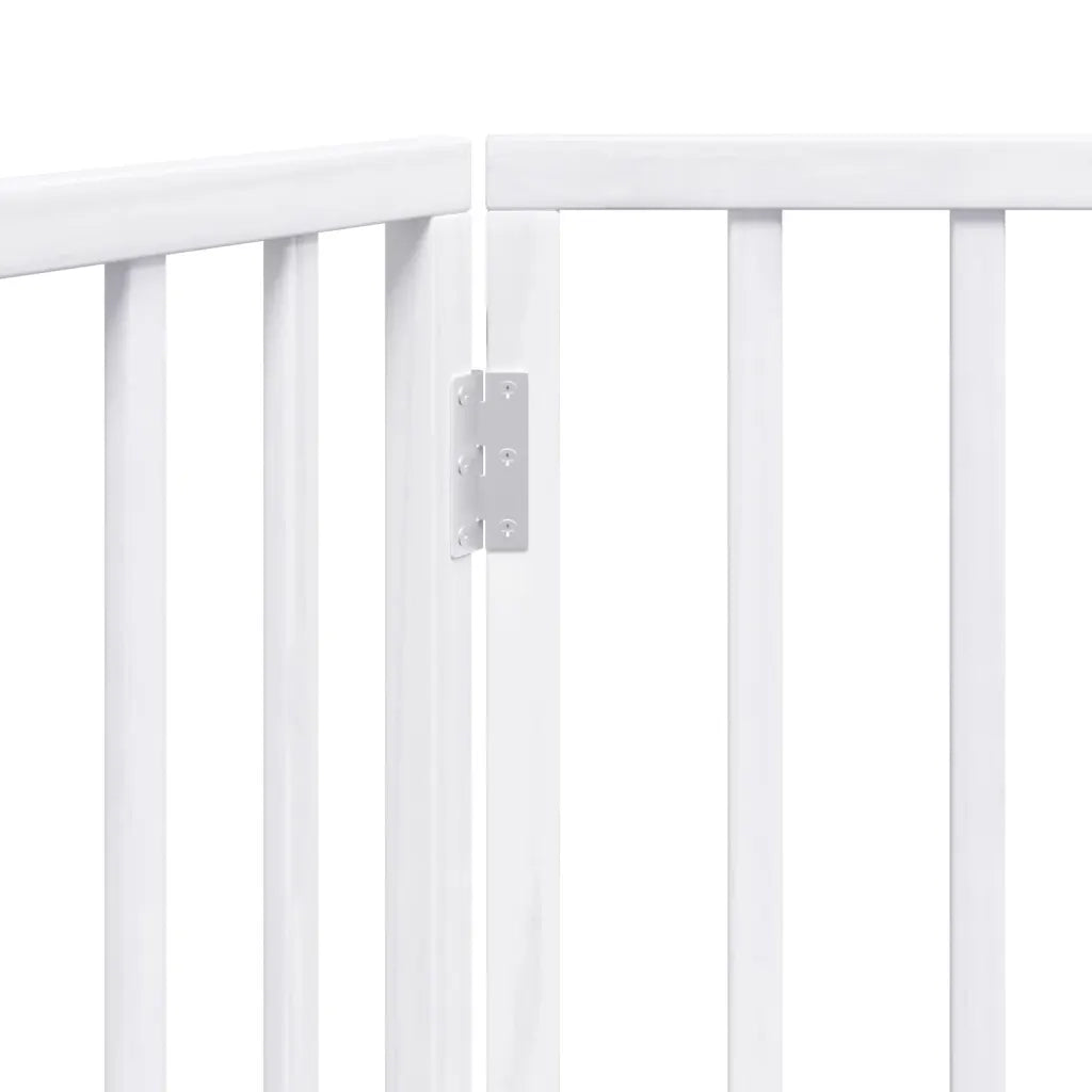 Cancelletto per cani pieghevole 2 pannelli bianco 160 cm in legno di pioppo 352186