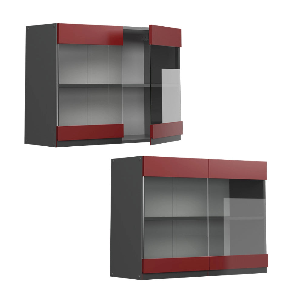 Vicco Mobile alto Rosso 80 cm Forma a J