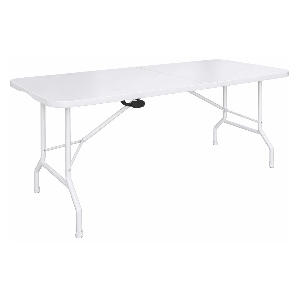 Essence - Tavolo da giardino pieghevole 180x74x70 cm da campeggio picnic portatile in resina bianco