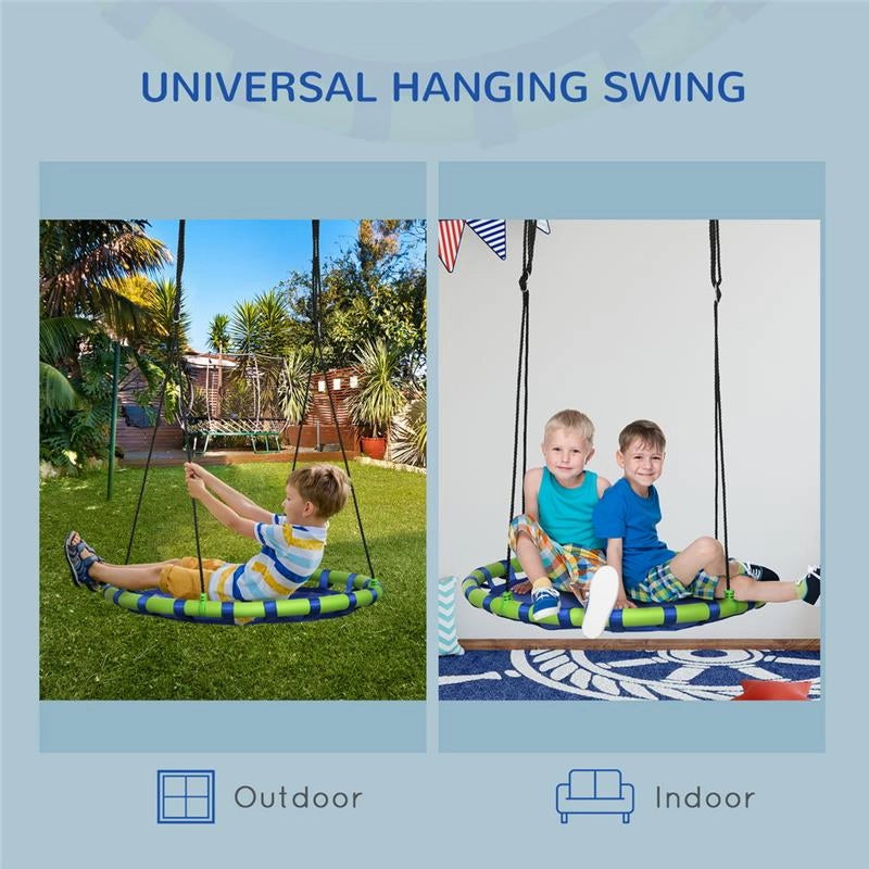 ALTALENA PER BAMBINI DA 3-8 ANNI DA GIARDINO Ø100CM E CORDE REGOLABILI, BLU