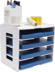 Organizzatore di Ufficio per Documenti A4 con 5 Ripiani in PVC per Scrivania e Ufficio Scuola