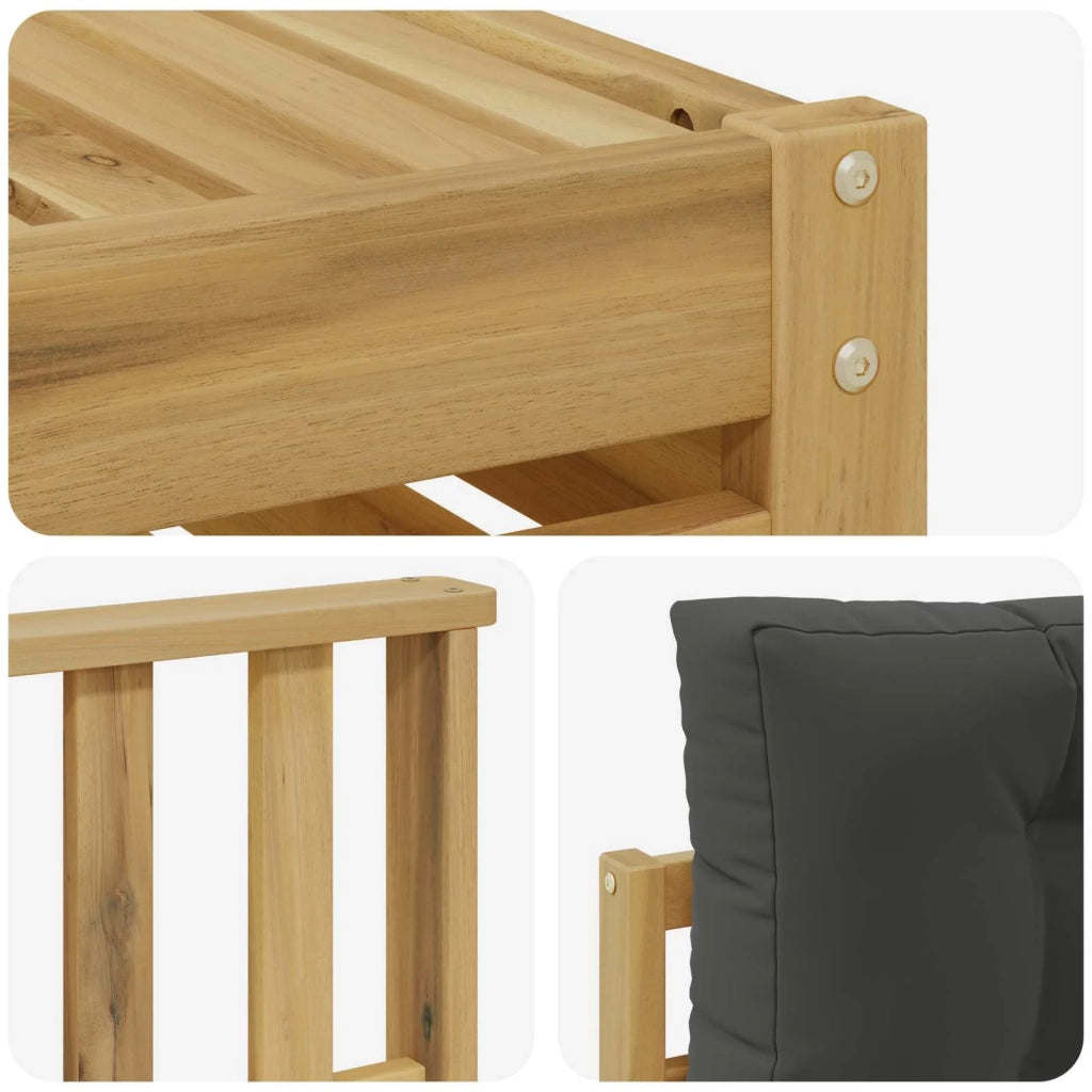Set di divani da esterno 6 pz Bianco e Antracite Poliestere 3390757