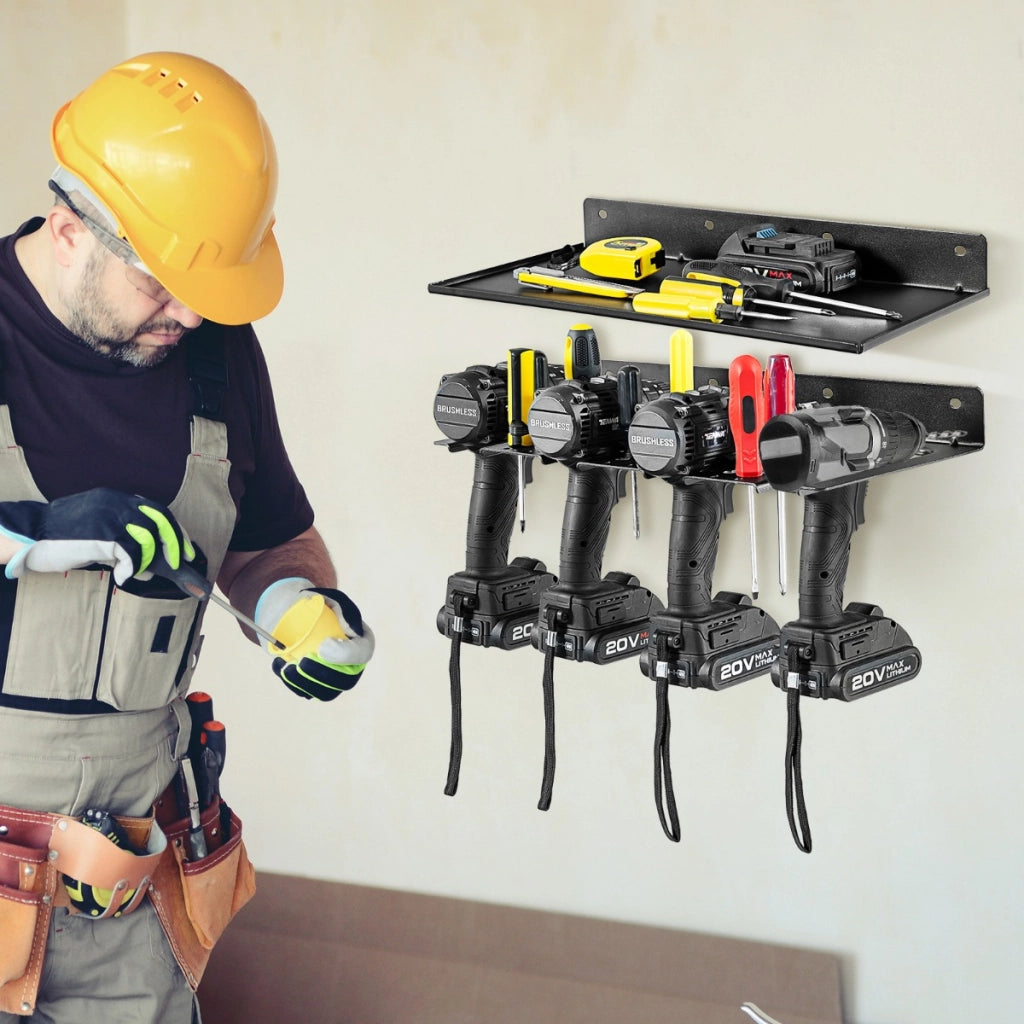 Supporto a parete per trapano elettrico mensola sospesa-Scaffale portaoggetti per garage officina magazzino