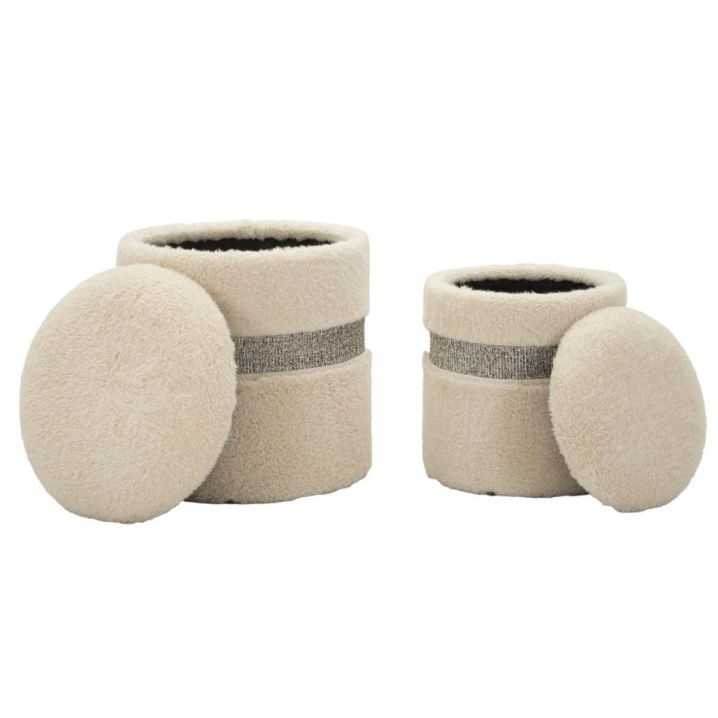 Pouf VKH720, Beige, MDF, 47x40x40 cm