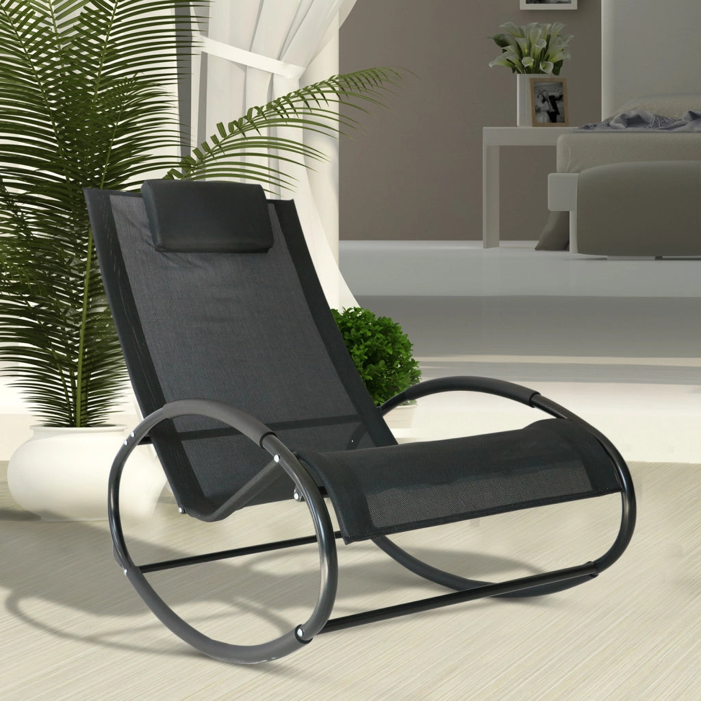 Sdraio da Giardino Zero Gravity con Cuscino ¨C zephmum ¨C Nero 105x62x88cm