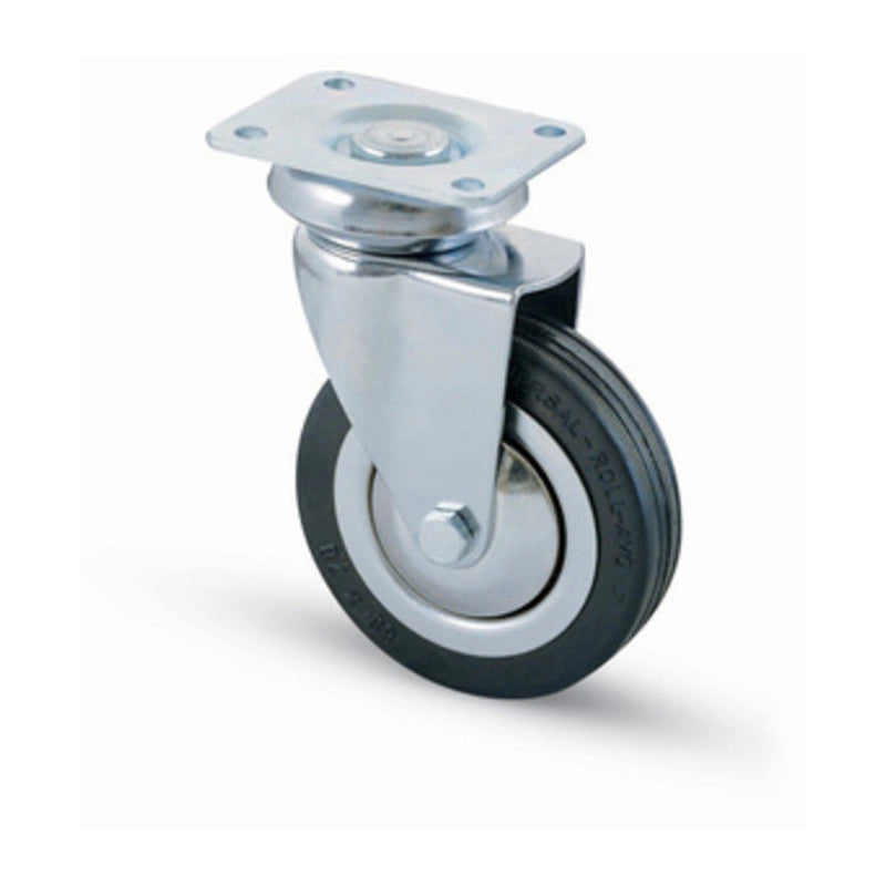 RUOTA CARRELLO D  80 MM GOMMA 155 PIASTRA