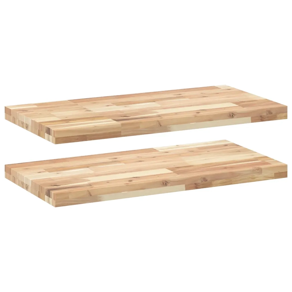 Mensole da Parete 2 pz 100x40x4 cm Legno Acacia Non Trattato 3279480