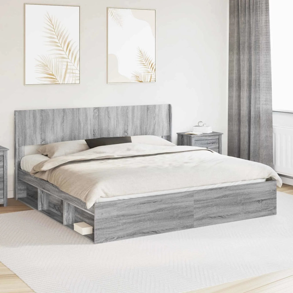 Letto da camera | Struttura del letto con stoccaggio e testata 3 pcs