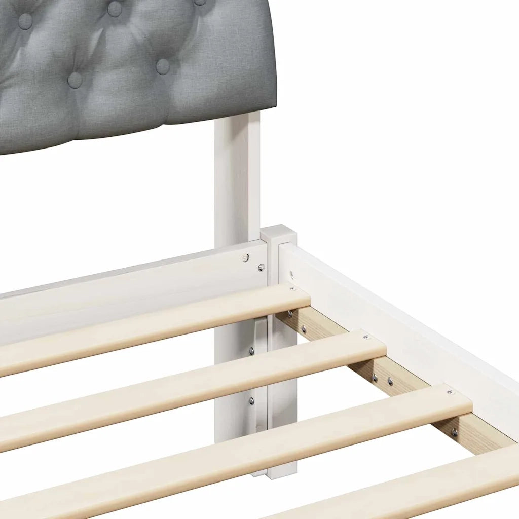 Struttura del letto-Giroletto-Rete del Letto Bianco e grigio chiaro 75 x 190 cm 145287