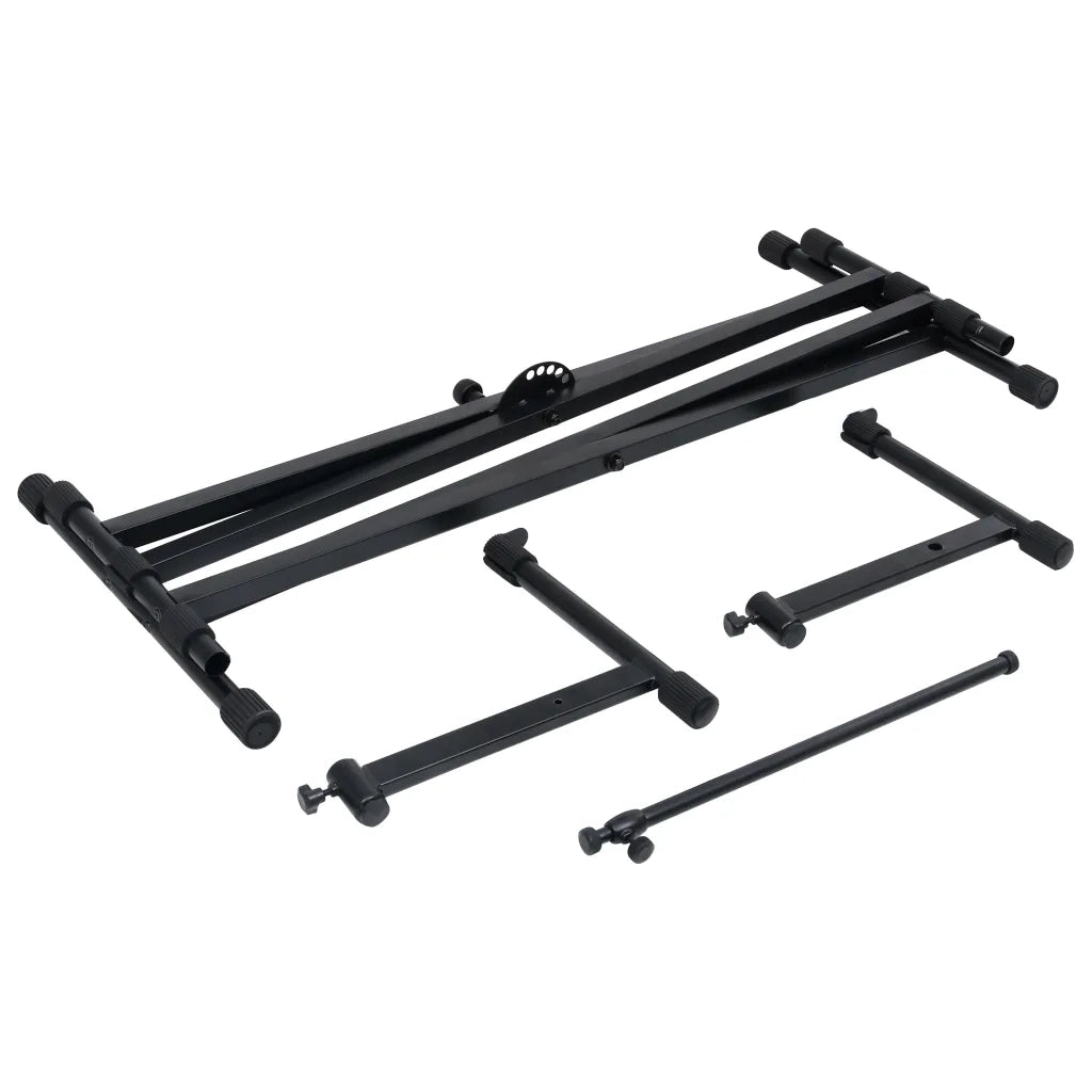 Supporto per Tastiera Musicale a Doppia Staffa a X Nero 70094