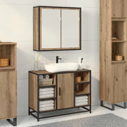 Scaffale da parete con porta Rovere artigianale 65 x 20 x 60 cm 883609