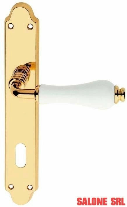 MANIGLIA DALIA OTTONE PORCELLANA QUADRO 8X70 INTERASSE