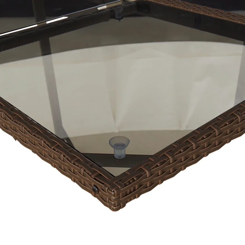 Set da Pranzo da Giardino 17 pz con Cuscini Marrone Polyrattan 3277952