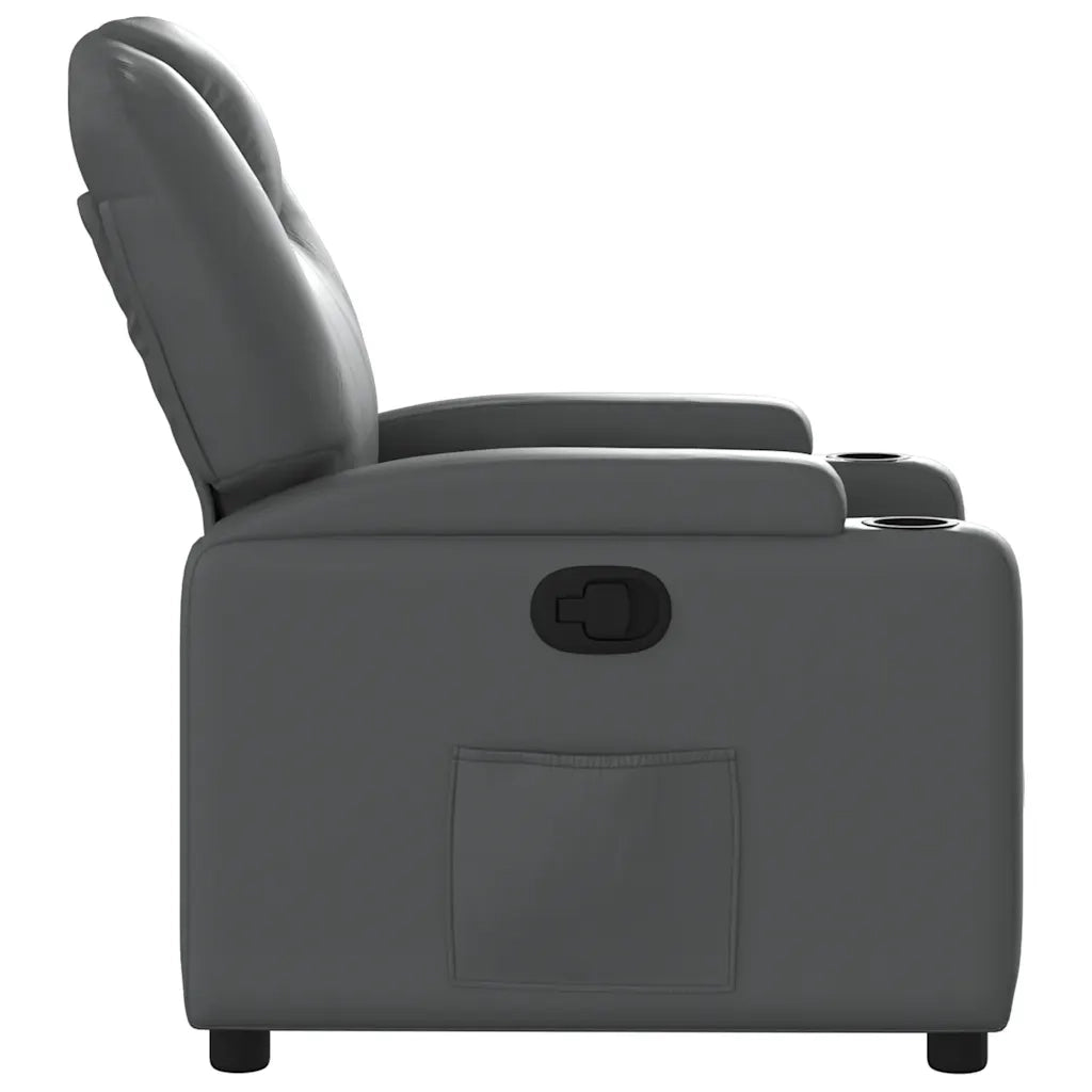 Poltrona | Sedia Relax Reclinabile Grigia in Similpelle