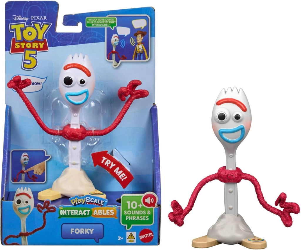 Disney Pixar Toy Story 5 - Forky, personaggio interattivo da 18cm che ripete le frasi del film e interagisce con gli alt