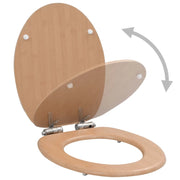 Tavoletta WC Coperchio Chiusura Morbida MDF Design a Bambù 143926