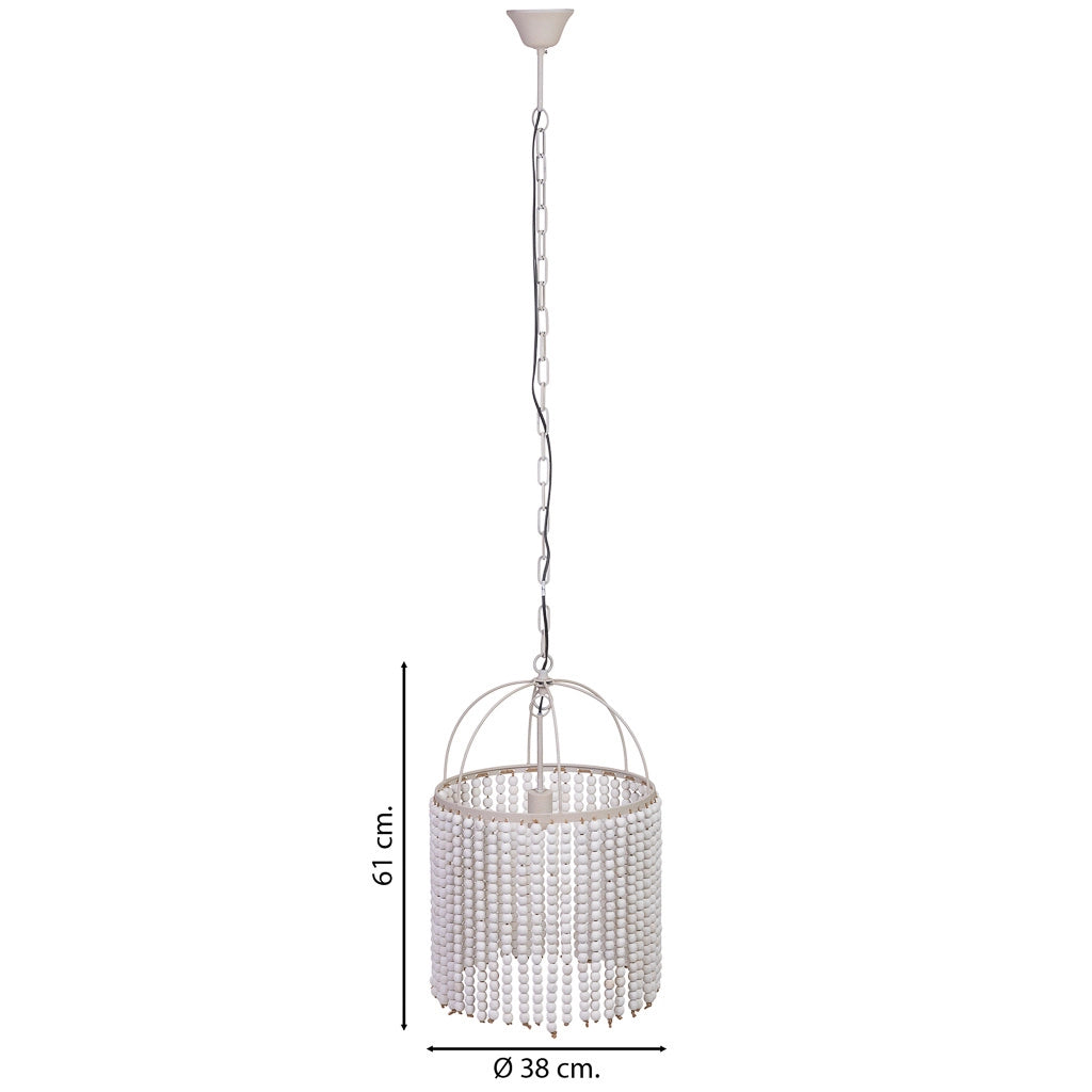 Lampada da soffitto in metallo e legno 38x38x61h cm