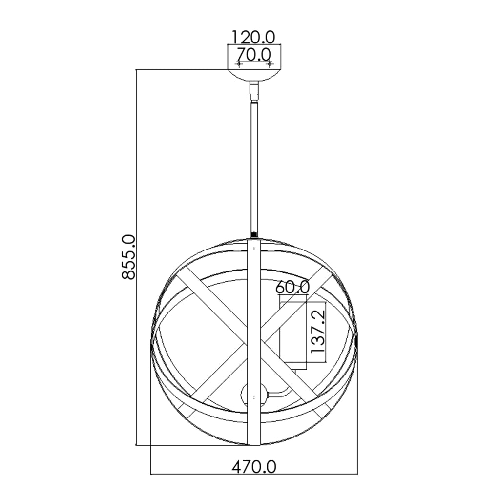Lampada sospensione esterna Carson vintage E14x3 Hinkley