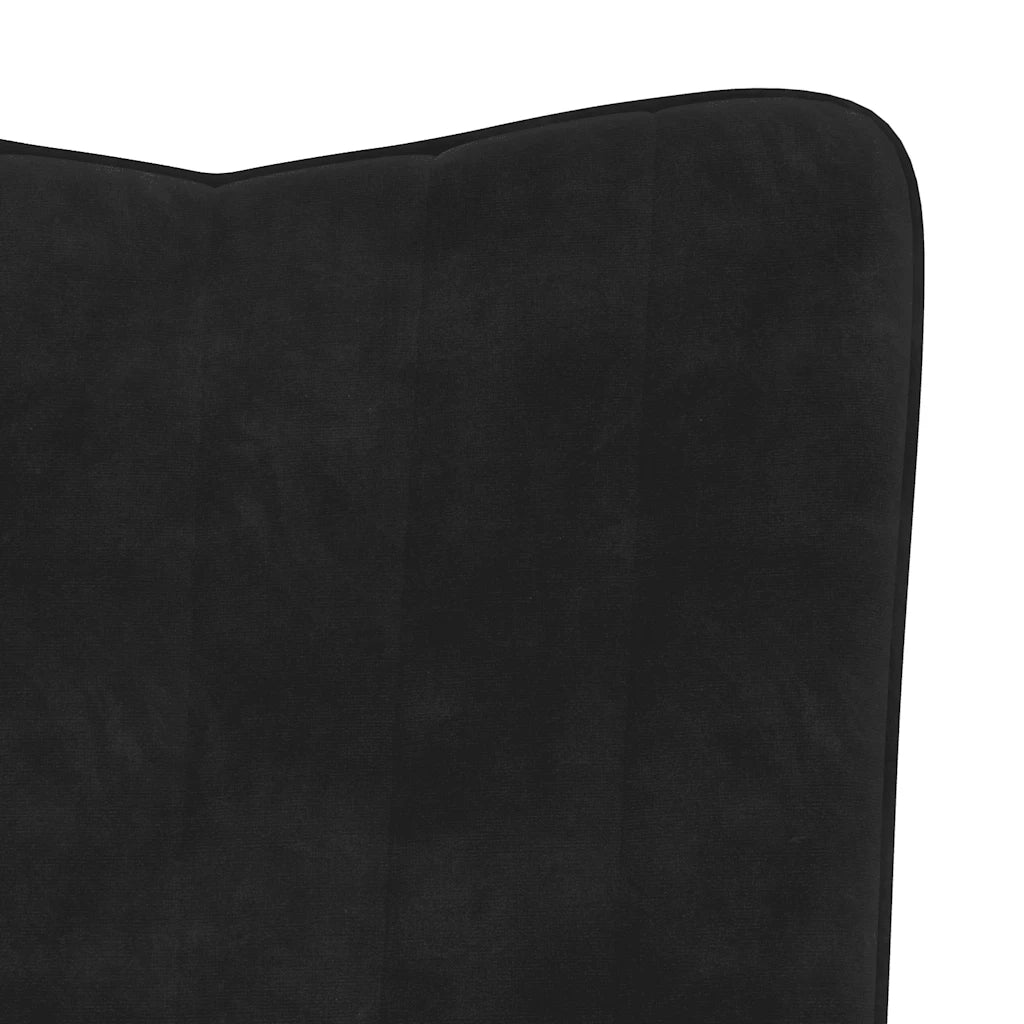 Poltrona Relax | Sedia Relax con Poggiapiedi Nero in Velluto