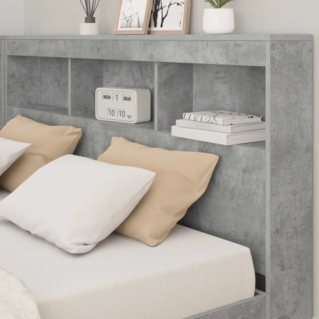Testiera | Testata contenitore Grigio cemento 140 cm Legno multistrato
