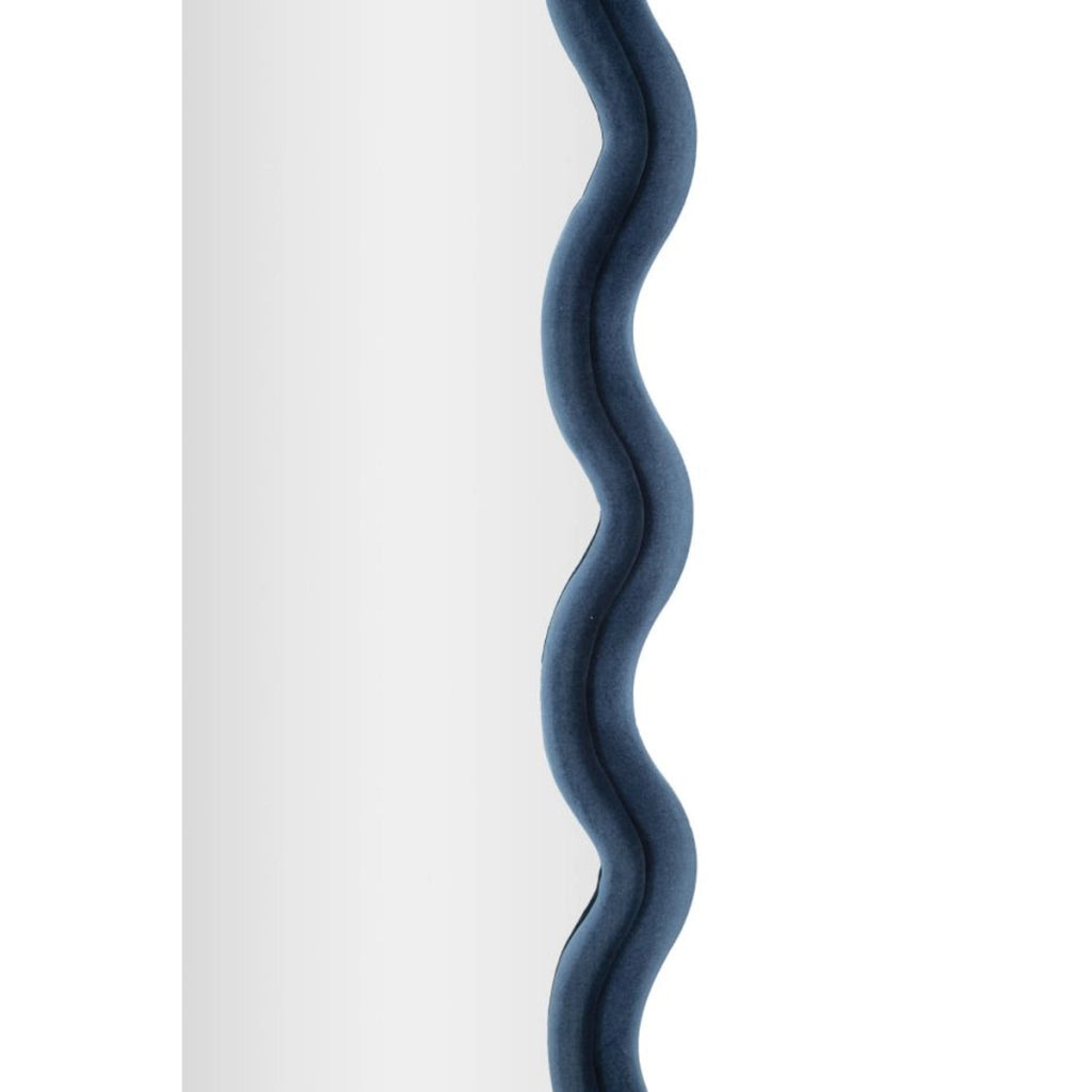Specchio con Cornice Onde 2, Blu, MDF, 60x6x160 cm