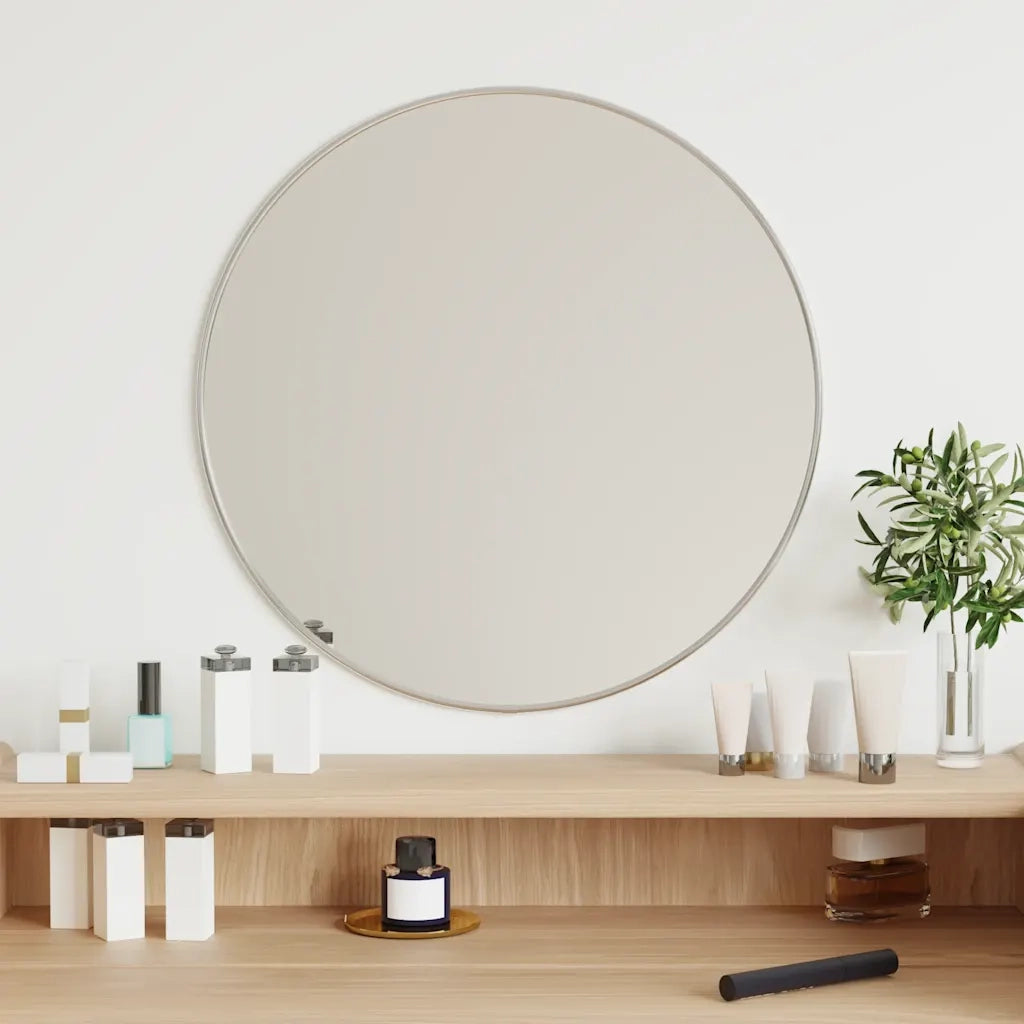 Specchio da Parete | Specchio decorativo Argento ? 50 cm Rotondo