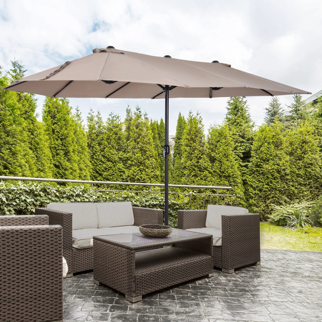 Ombrellone da Giardino ¨C Minimal ¨C 455x265x238 cm, Marrone