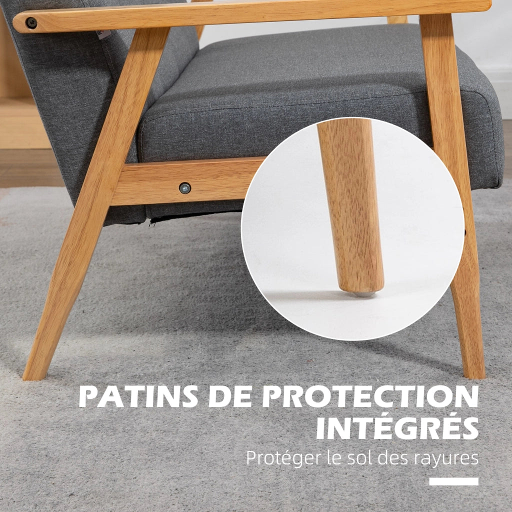 Divano 3 posti scandinavo ¨C zephmum ¨C grigio, imbottito