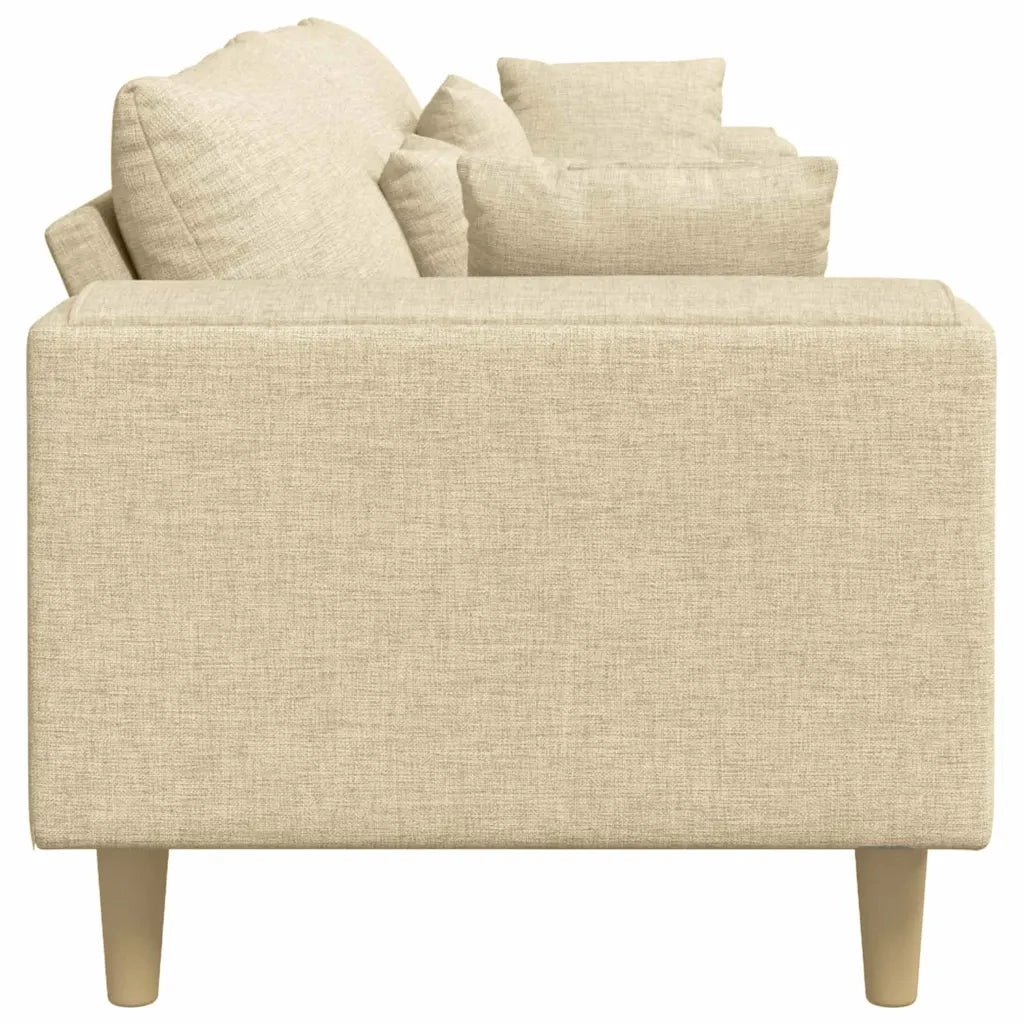 Divano con cuscino Crema 250 x 77 x 76 cm Tessuto 3335149