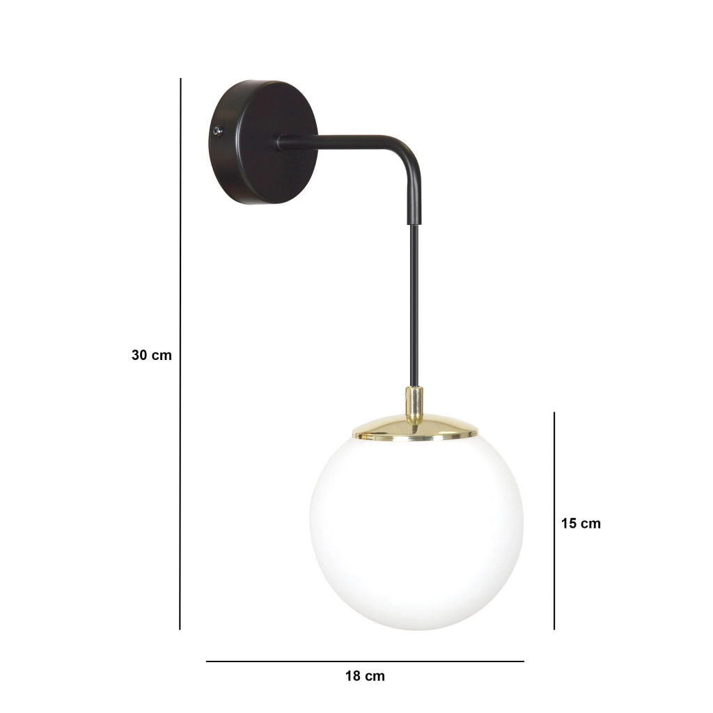 Applique da parete Emibig OGNIS bianco oro vetro 1xE14