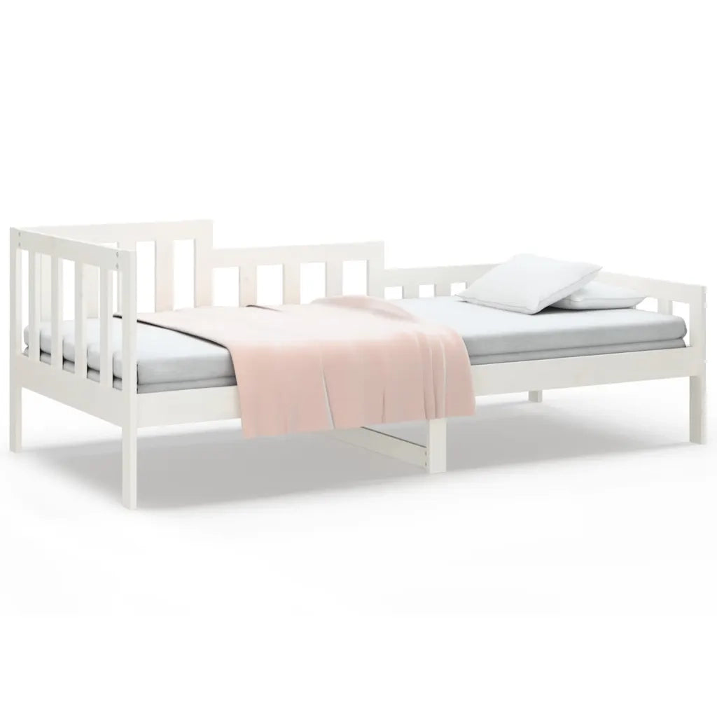 Dormeuse senza Materasso Bianca 80x200 cm Legno Massello Pino