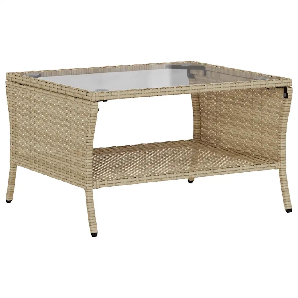 Divano Giardino 2 Posti con Cuscini e Tavolo-Sofa da Giardino-Divanetto da esterno Beige Polyrattan 416475