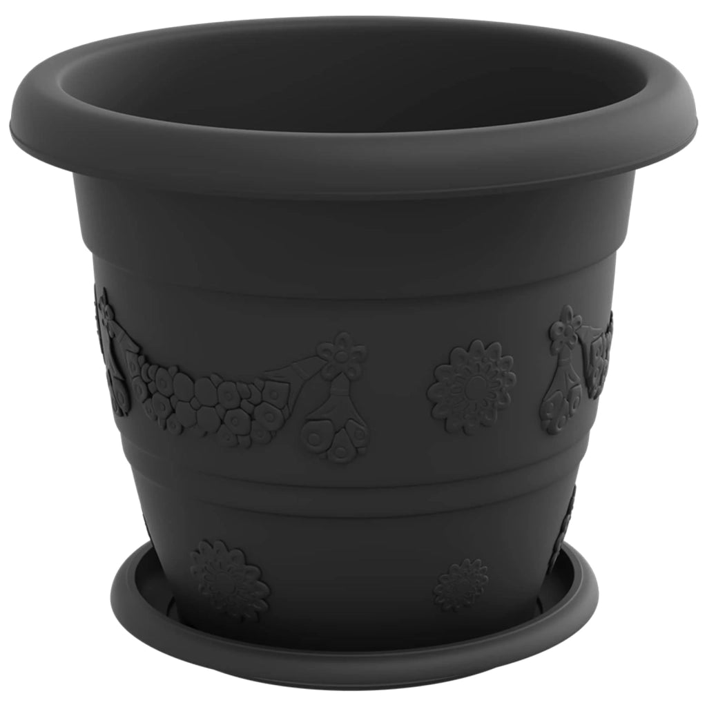 Vasi per Piante 6 pcs Nero Ø 26 x 21.5 cm Plastica 3403276