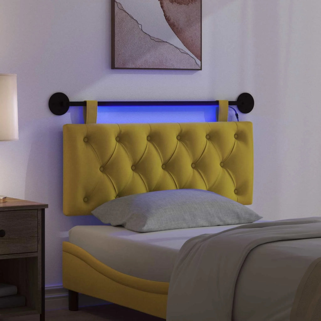 Testiera sospesa Con luce LED Giallo Velluto 3424588