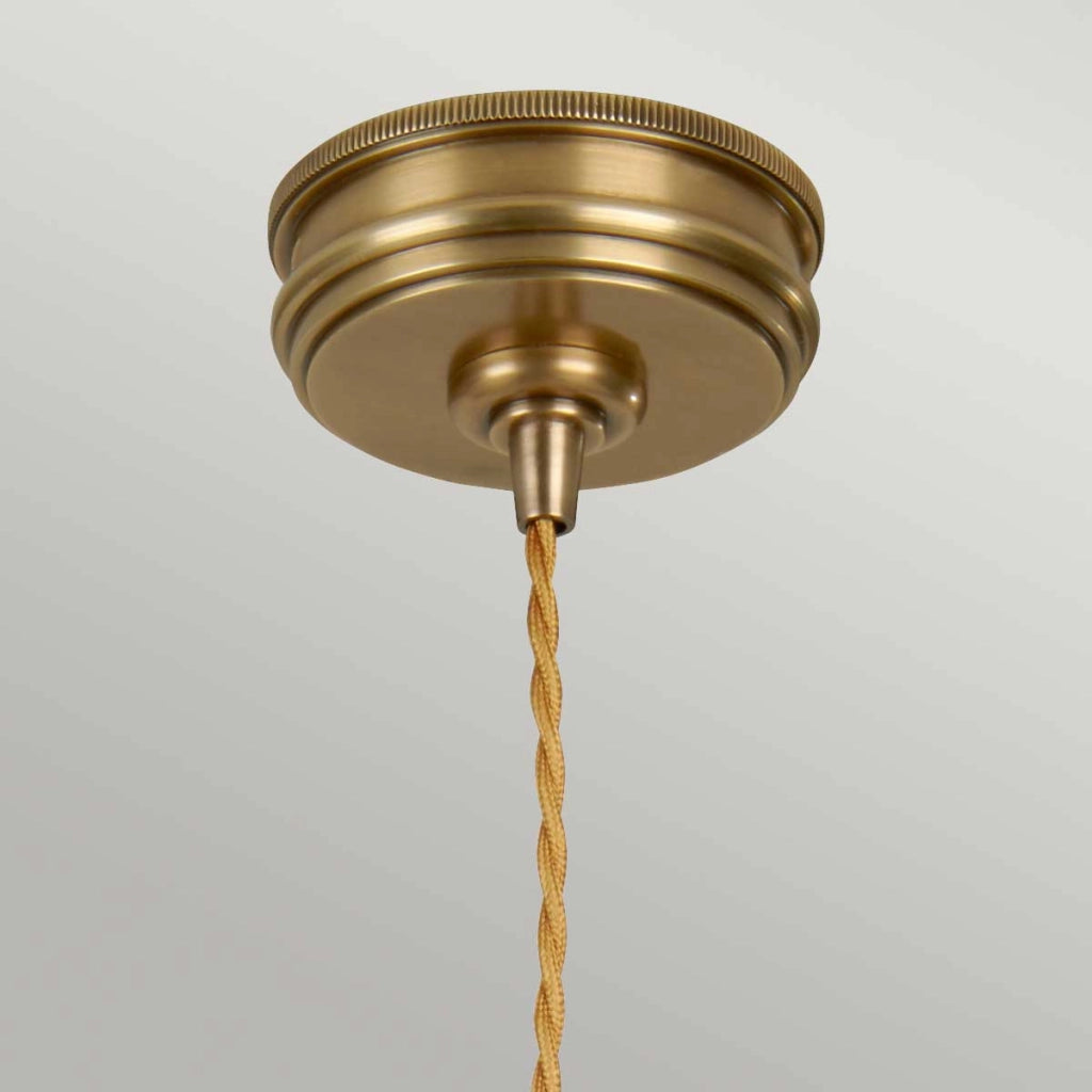 Lampada a sospensione retro ottone anticato E27 Elstead