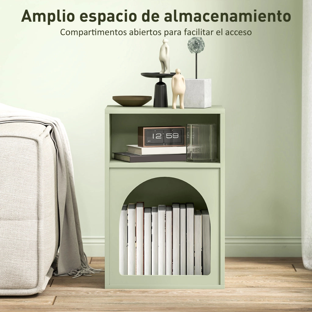 Comodino con 2 compartimenti aperti ¨C Xylo ¨C Verde 40x30x60 cm