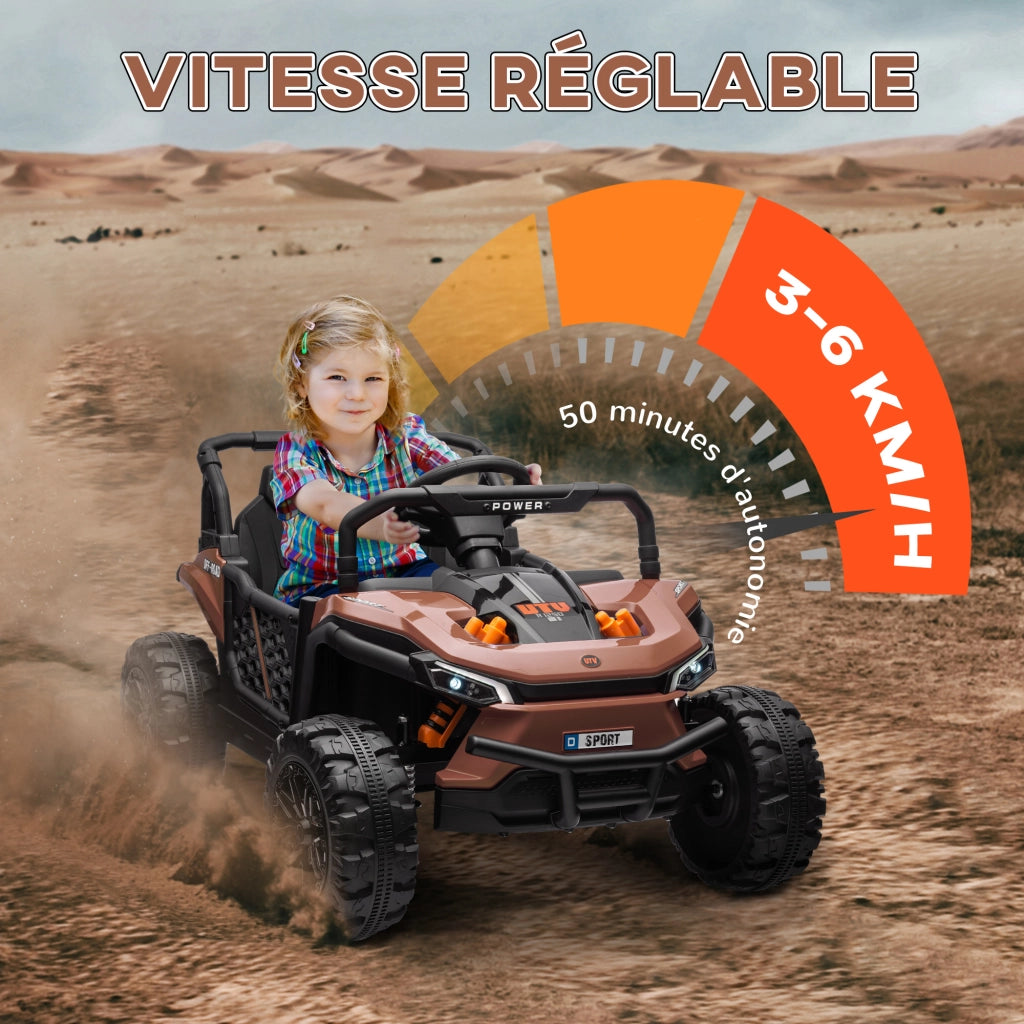 Veicolo elettrico per bambini UTV ¨C Minimal ¨C 103x69x59 cm marrone