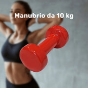 Trade Shop - Manubrio Singolo 10 Kg In Vinile Allenamento Esercizi Casa Palestra Workout Fit -