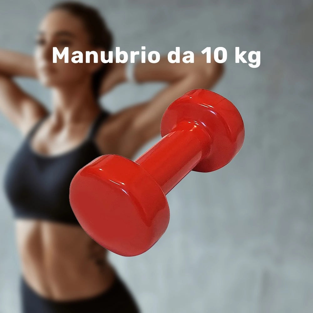 Trade Shop - Manubrio Singolo 10 Kg In Vinile Allenamento Esercizi Casa Palestra Workout Fit -