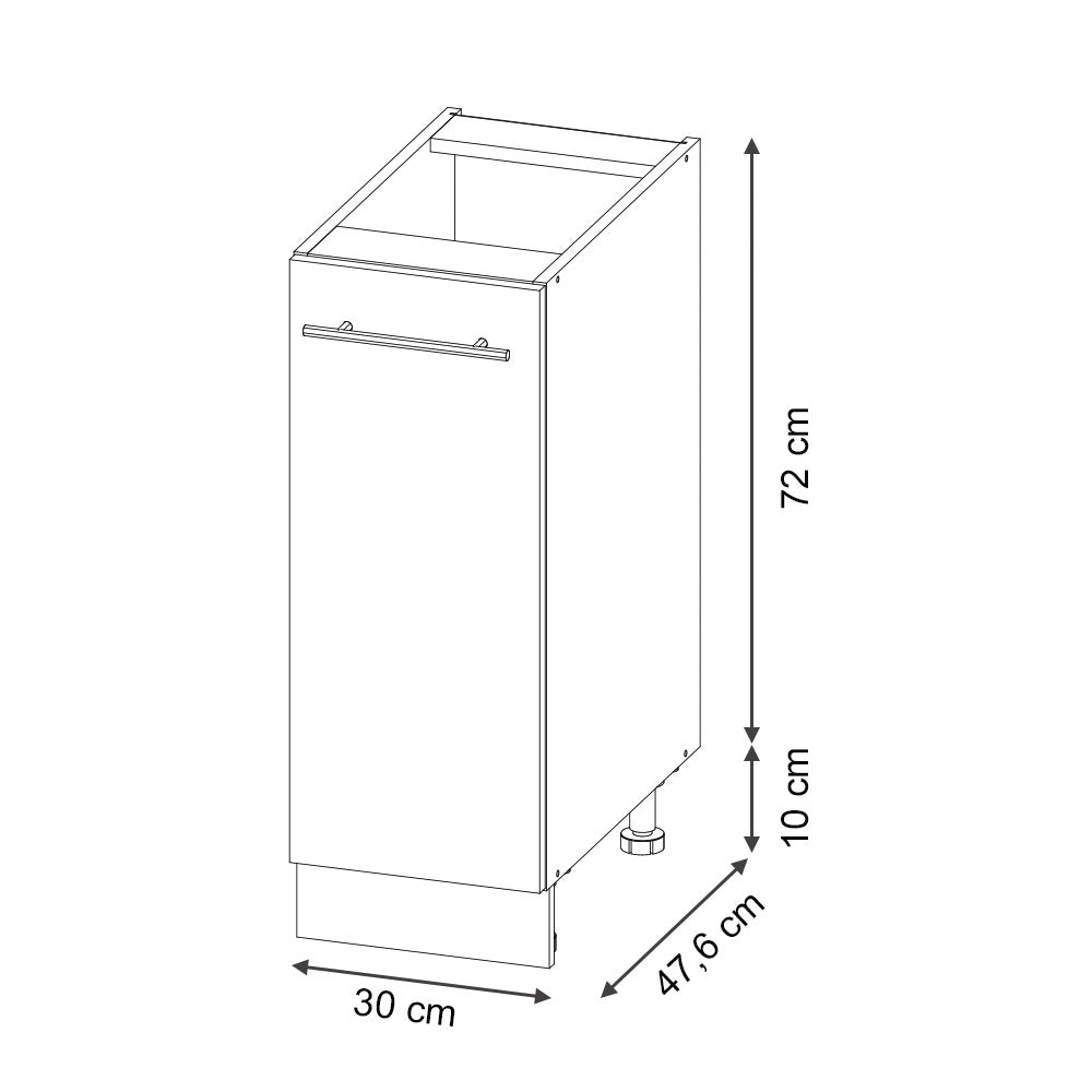 Armadio cucina dispensa alto Fame-Line Pannello in quercia/Antracite 30 cm, PL Antracite Vicco