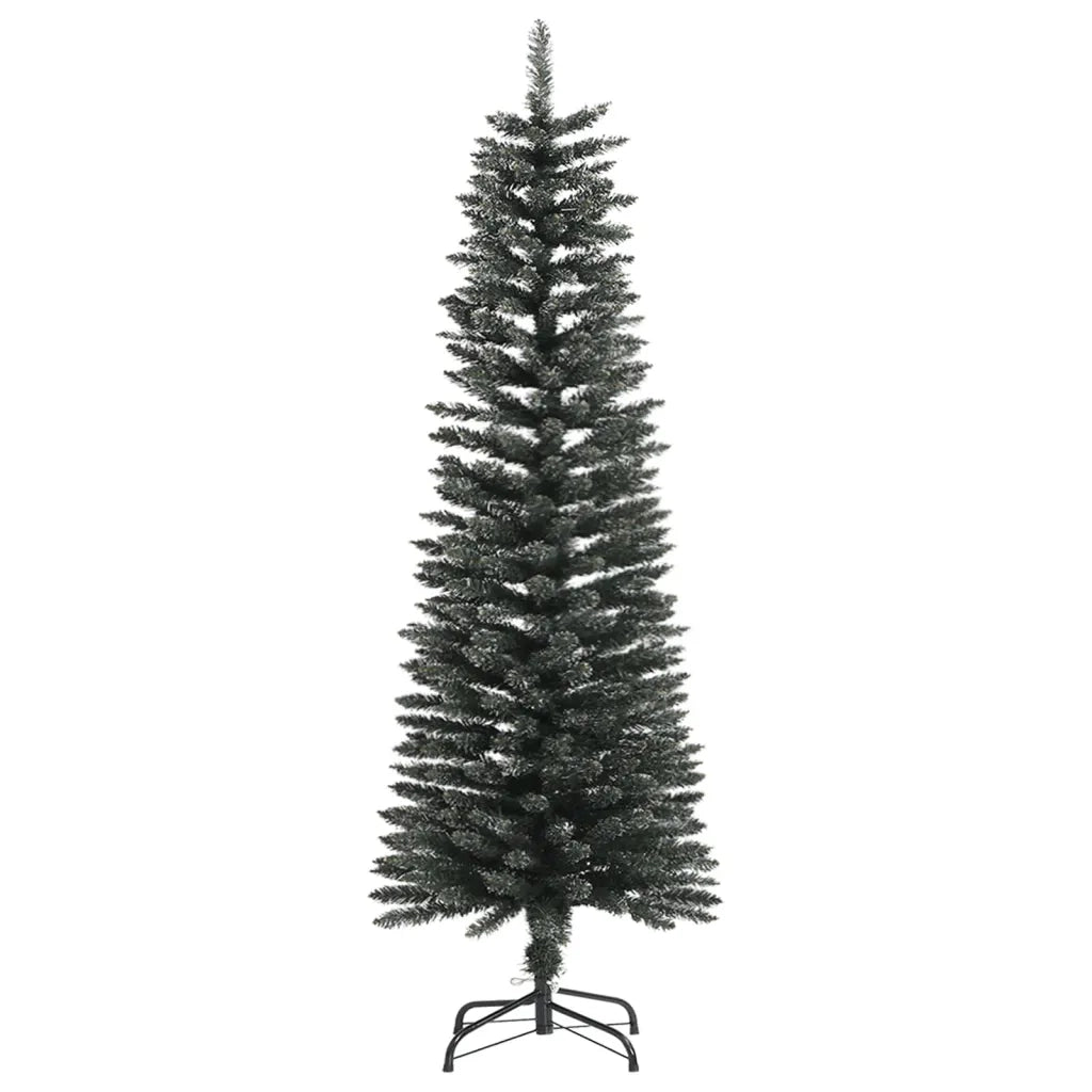 Albero di Natale Artificiale Sottile con Base Verde 120 cm PVC 345183