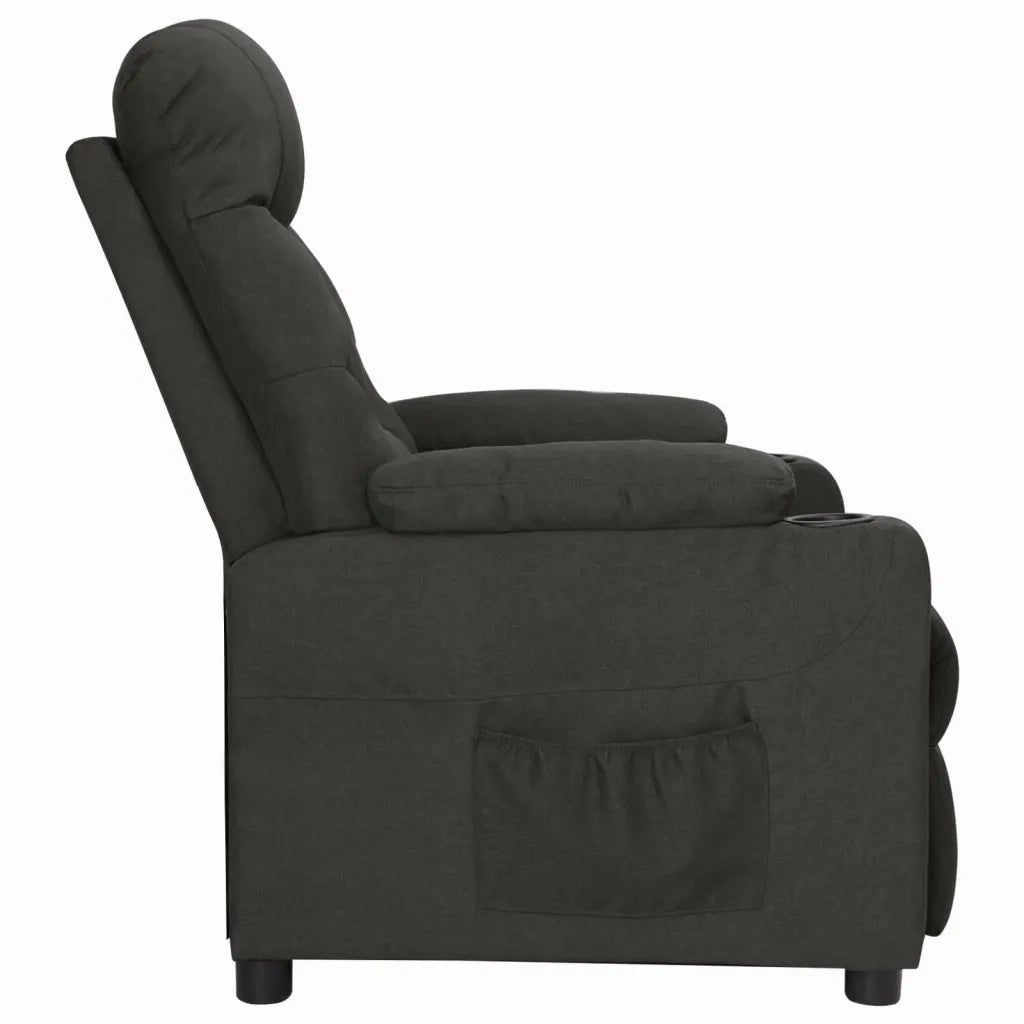 Poltrona Reclinabile in Tessuto Nero 339084