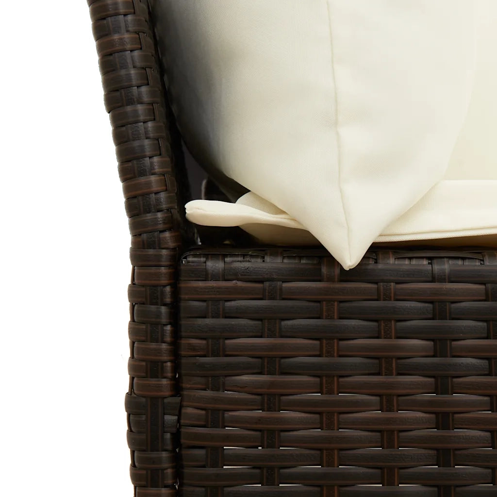 Divano da Giardino con Cuscini in Polyrattan Marrone 3365330