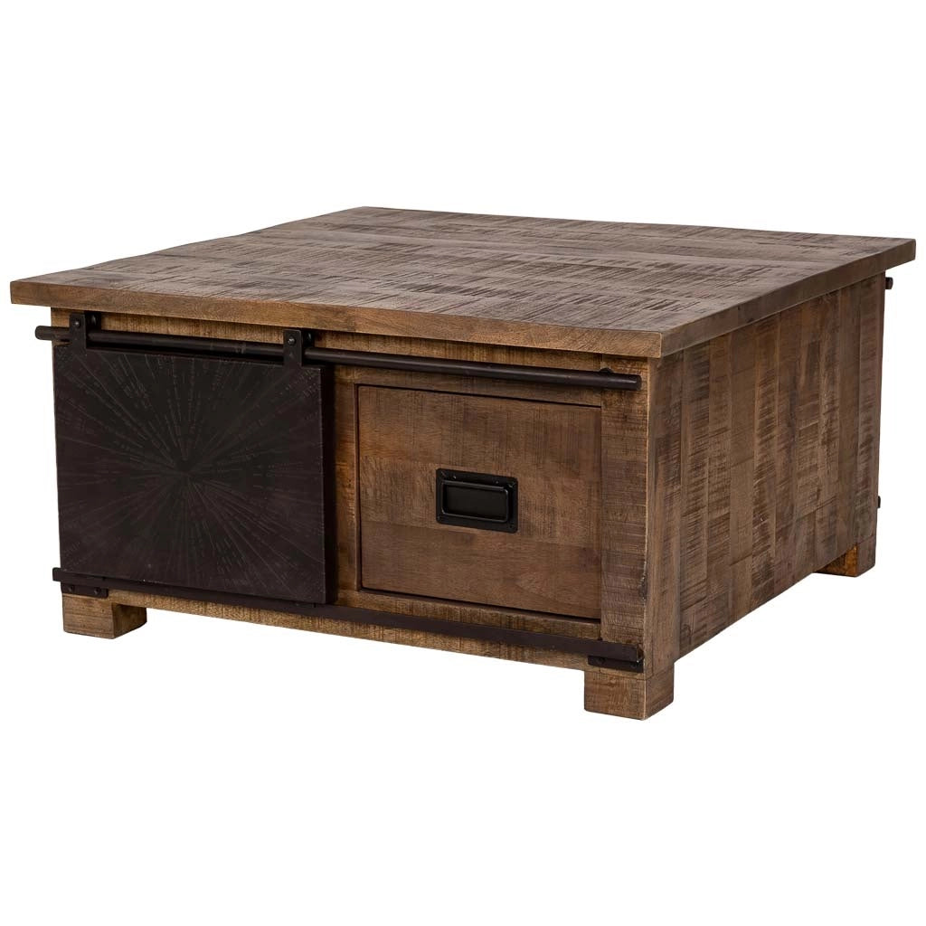 Tavolino da caffè in legno marrone 90x90x46h cm