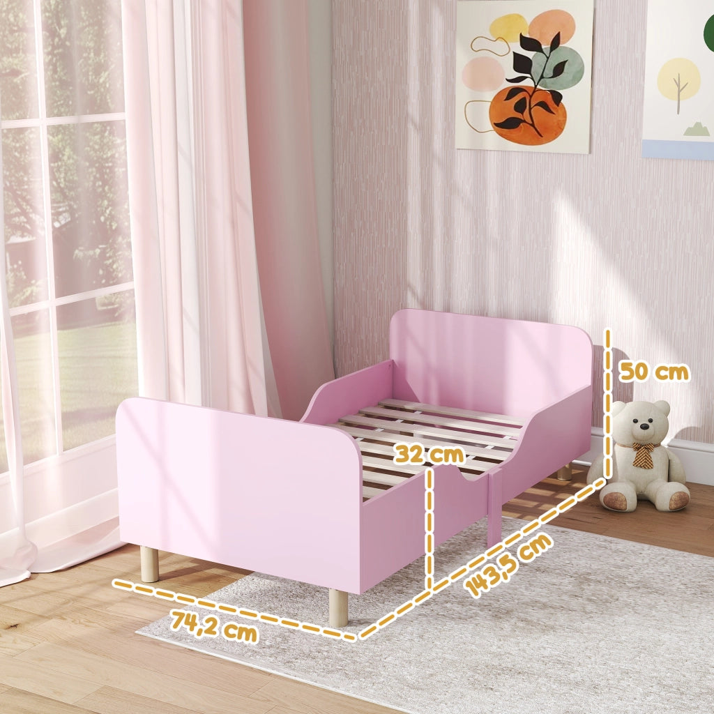 Letto singolo per bambini ¨C Minimal ¨C MDF rosa