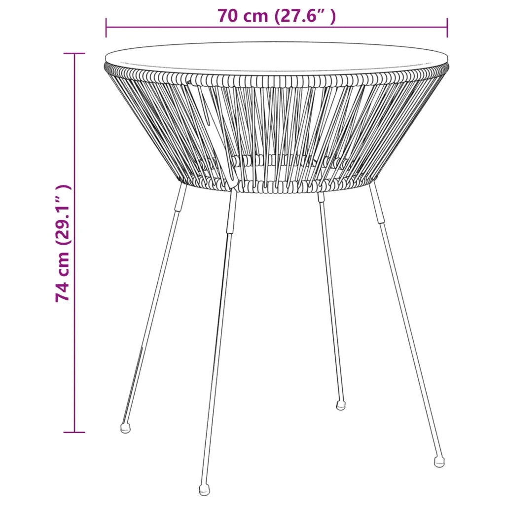 Set da Pranzo per Giardino 5 pz | Set Salotto da Giardino in Rattan PVC Nero