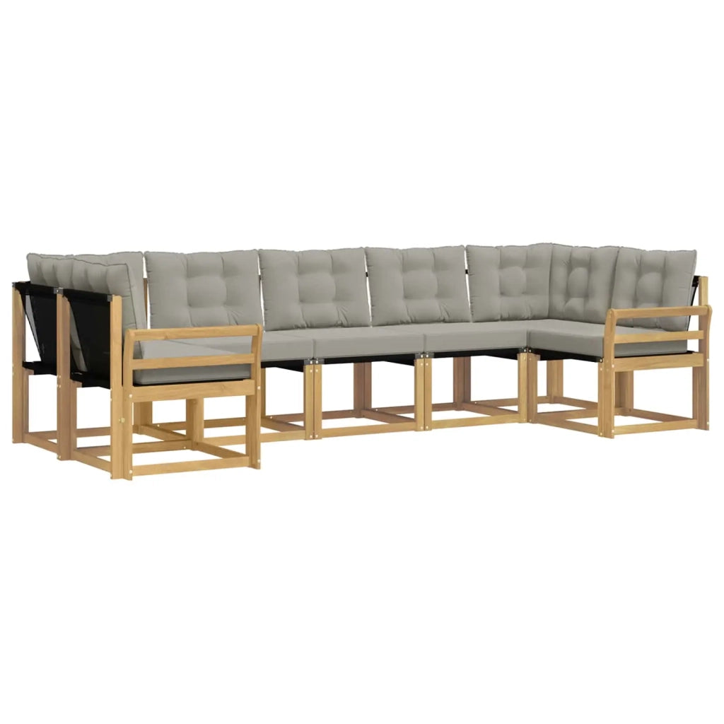 Set di divani da esterno 7 pcs Bianco e Grigio Chiaro 3389837