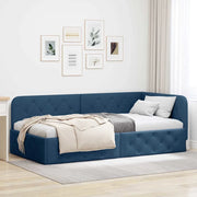 Cornice del letto ad angolo Blu 100 x 200 cm Tessuto 42016510